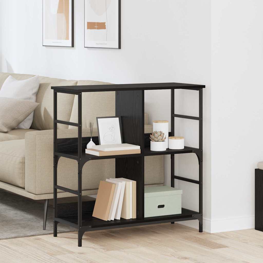 Boekenkast Zwart eiken 78,5 x 33 x 82 cm Bewerkt hout