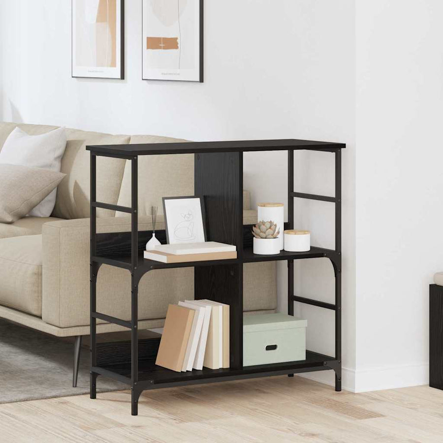 Boekenkast Zwart eiken 78,5 x 33 x 82 cm Bewerkt hout