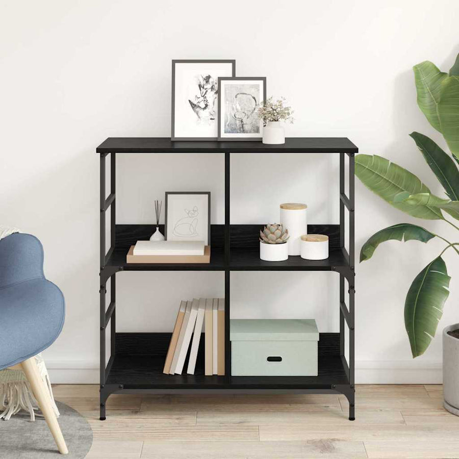 Boekenkast Zwart eiken 78,5 x 33 x 82 cm Bewerkt hout
