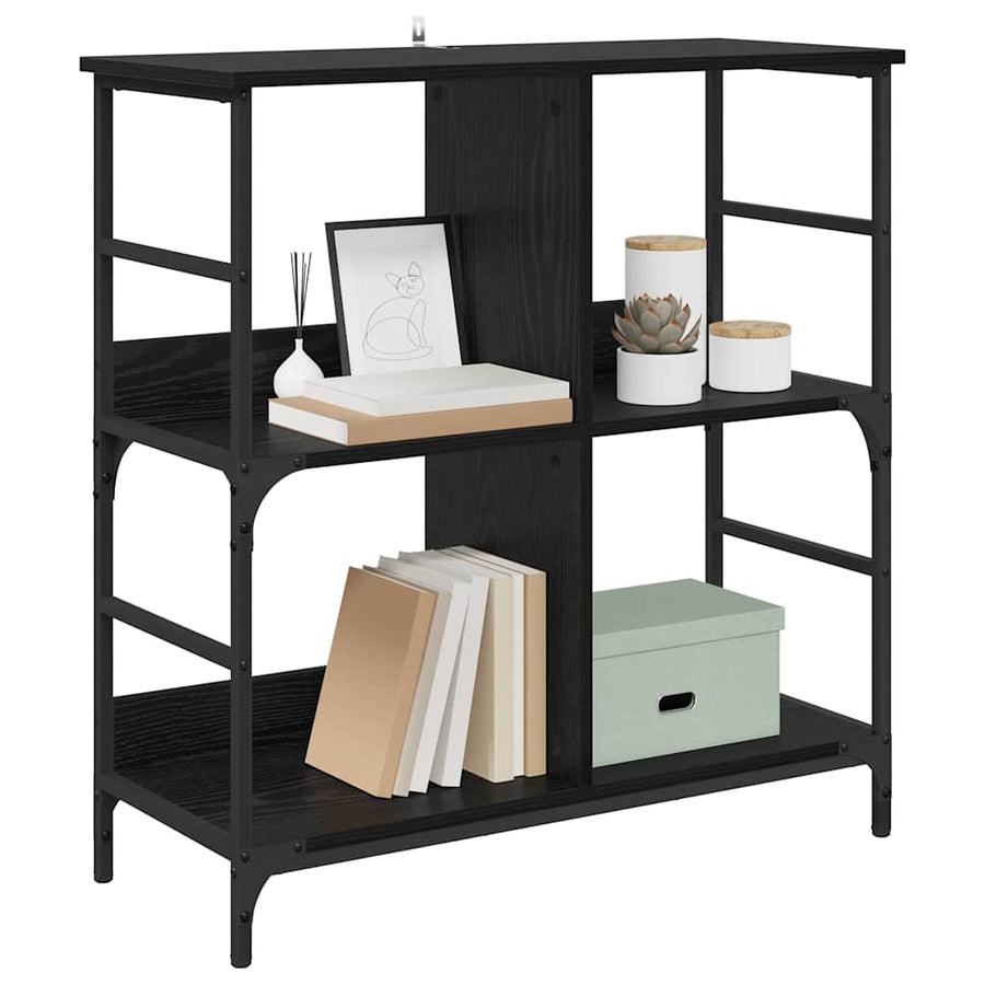 Boekenkast Zwart eiken 78,5 x 33 x 82 cm Bewerkt hout