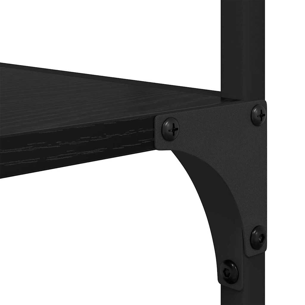 Boekenkast Zwart Eiken 50 x 33 x 153 cm Bewerkt hout