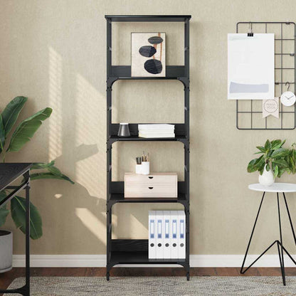 Boekenkast Zwart Eiken 50 x 33 x 153 cm Bewerkt hout