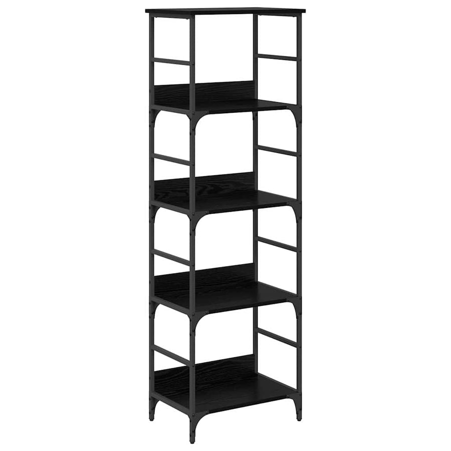 Boekenkast Zwart Eiken 50 x 33 x 153 cm Bewerkt hout