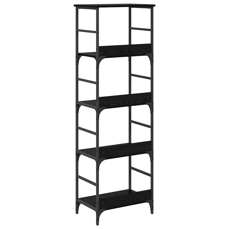 Boekenkast Zwart Eiken 50 x 33 x 153 cm Bewerkt hout