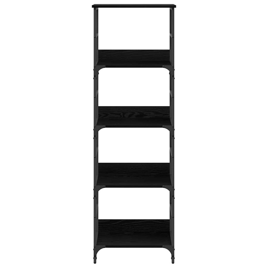 Boekenkast Zwart Eiken 50 x 33 x 153 cm Bewerkt hout
