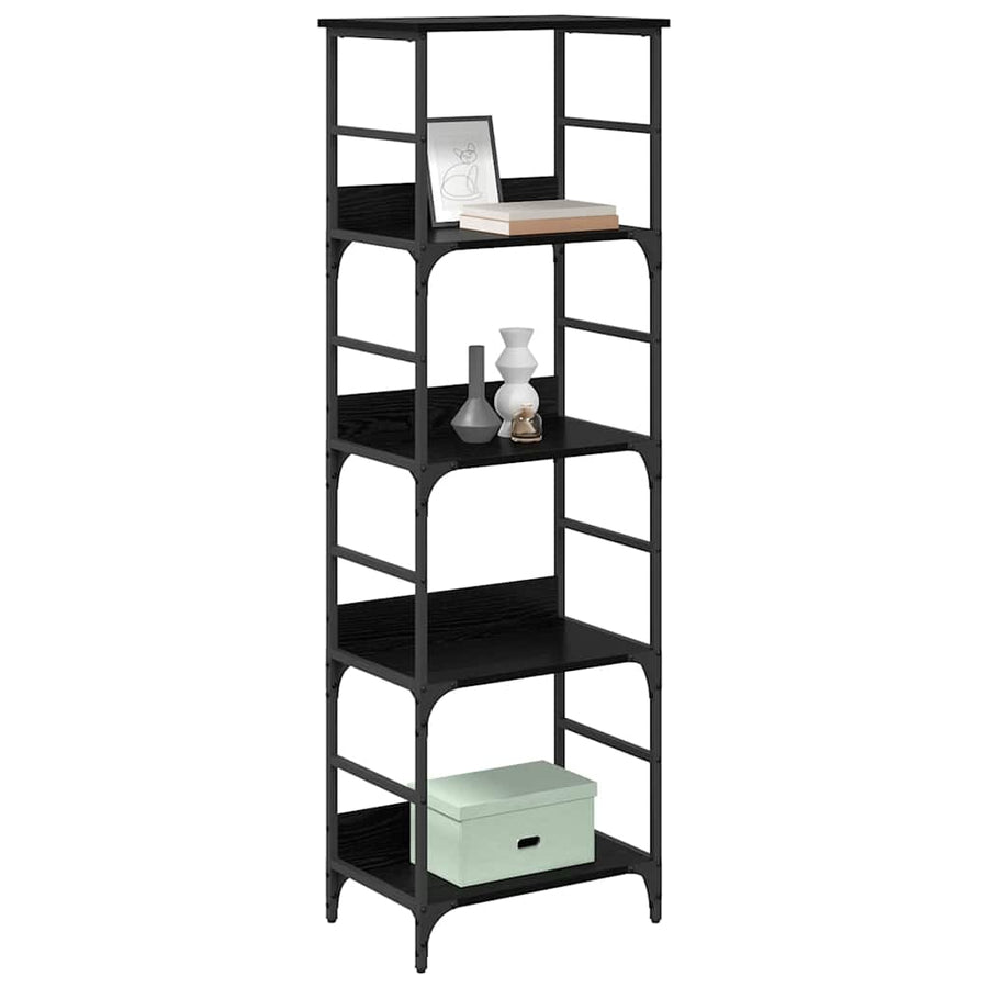 Boekenkast Zwart Eiken 50 x 33 x 153 cm Bewerkt hout