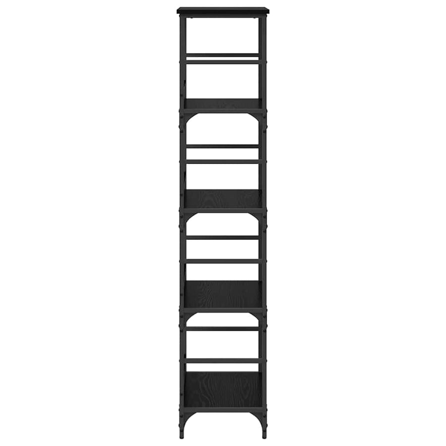 Boekenkast Zwart Eiken 50 x 33 x 153 cm Bewerkt hout