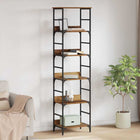 Boekenkast bewerkt hout 50x33x188.5 cm oudhout