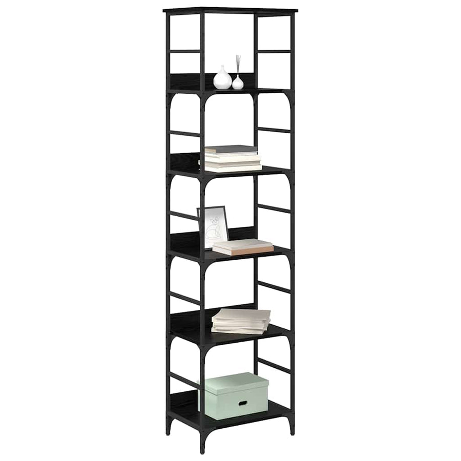 Boekenkast Zwart Eiken 50 x 33 x 188,5 cm Bewerkt hout