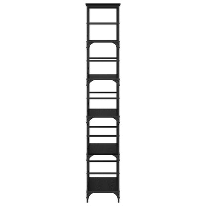 Boekenkast Zwart Eiken 50 x 33 x 188,5 cm Bewerkt hout