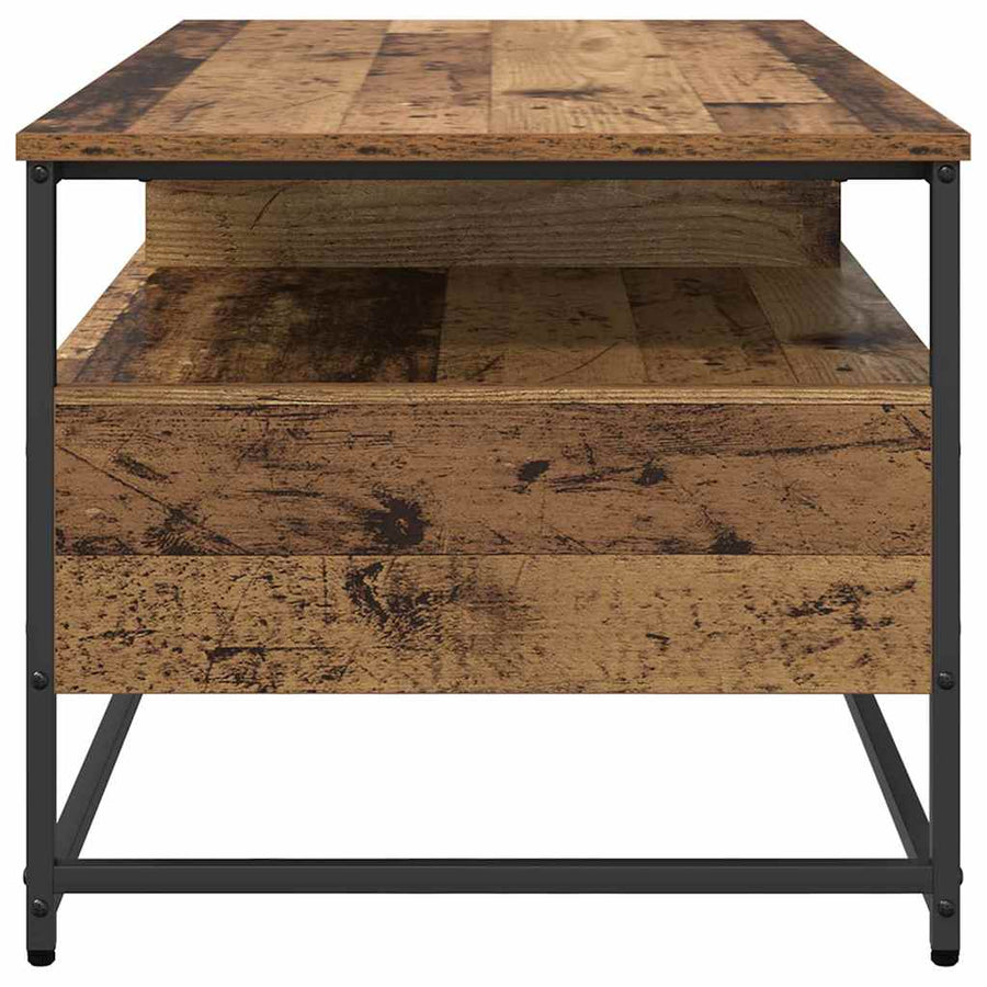 Salontafel met lade Oud hout 100 x 51 x 45 cm Bewerkt hout
