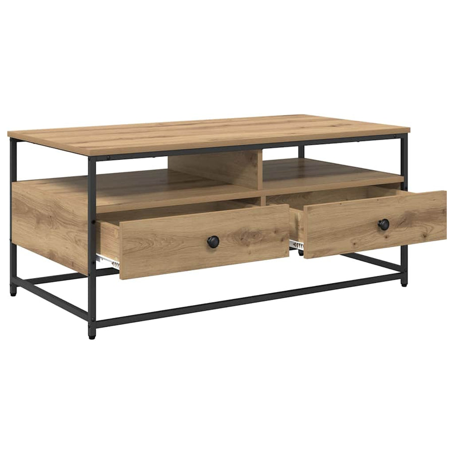 Salontafel met lade artisanaal eikenkleurig 100 x 51 x 45 cm