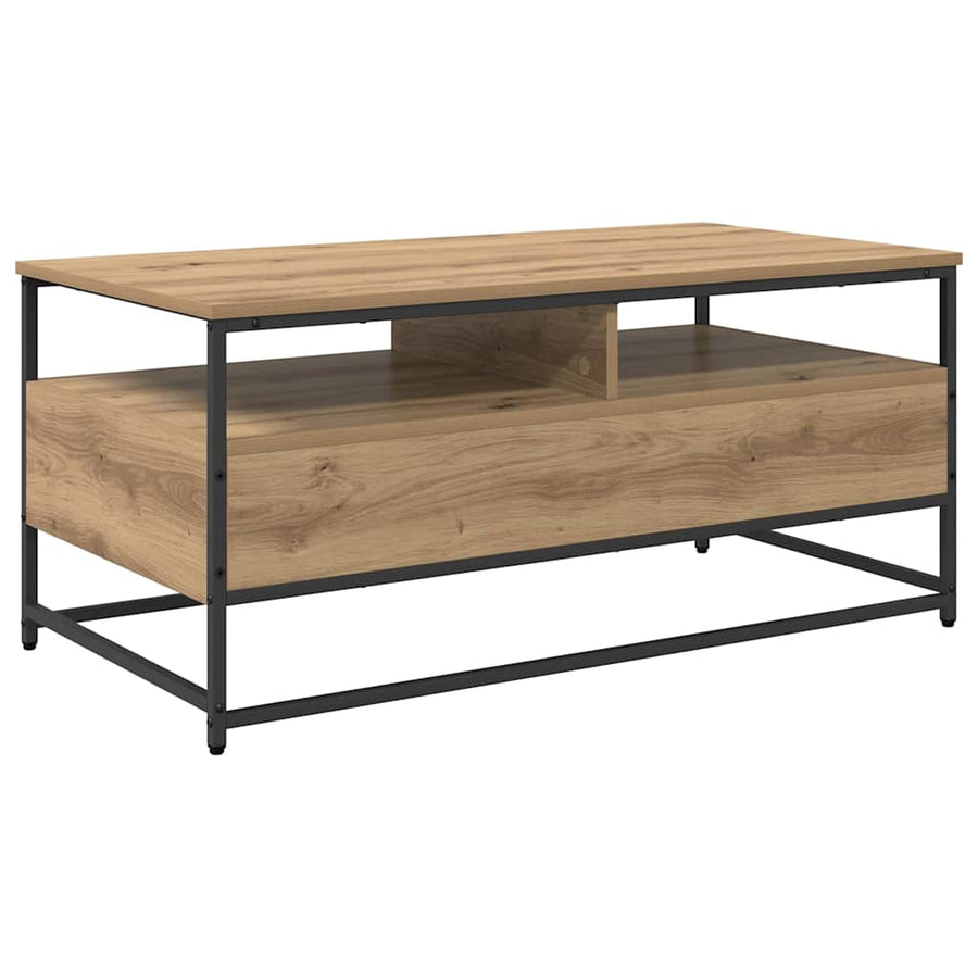 Salontafel met lade artisanaal eikenkleurig 100 x 51 x 45 cm