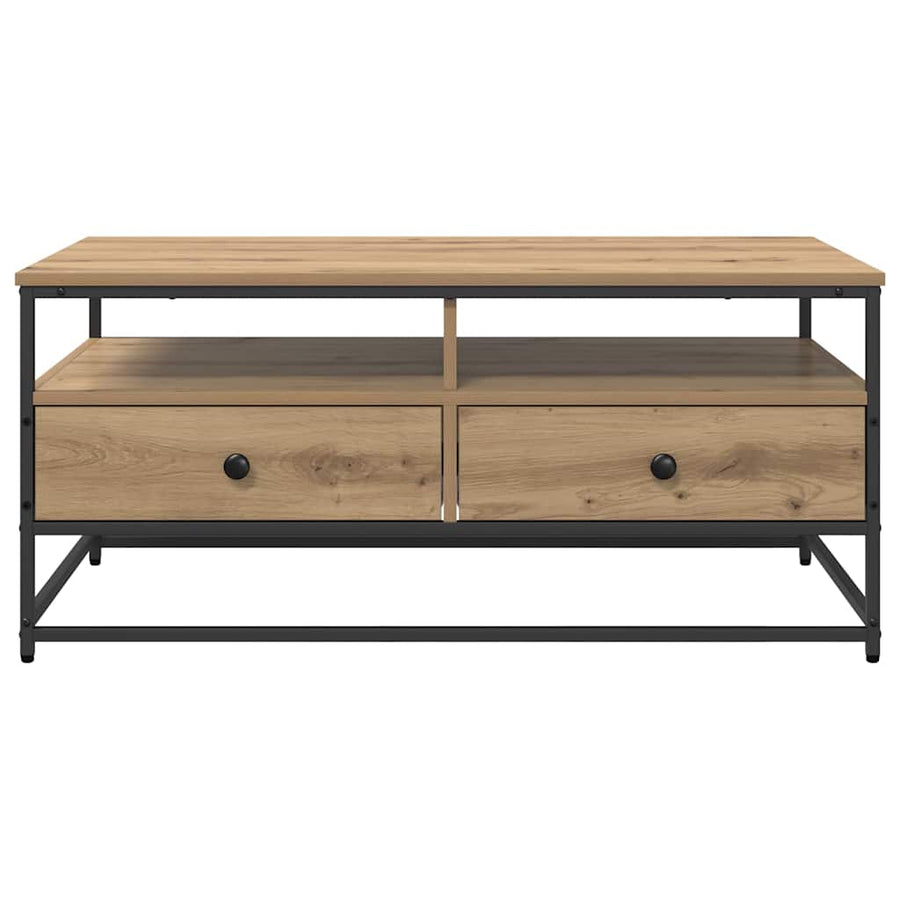 Salontafel met lade artisanaal eikenkleurig 100 x 51 x 45 cm