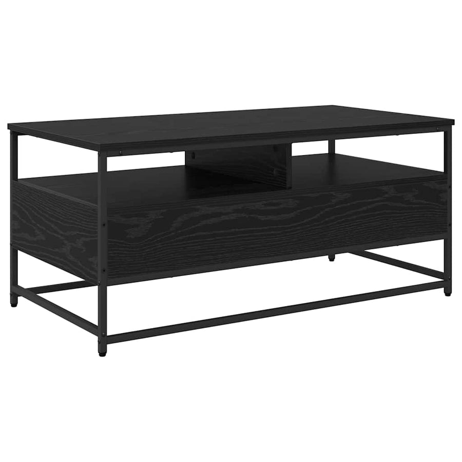 Salontafel met lade Zwart eiken 100 x 51 x 45 cm Bewerkt hout