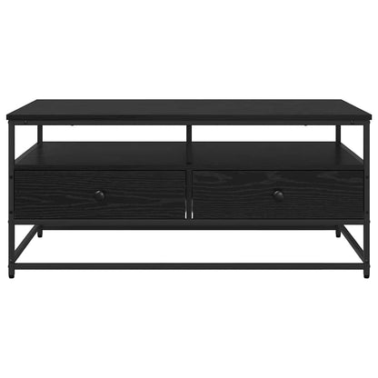Salontafel met lade Zwart eiken 100 x 51 x 45 cm Bewerkt hout