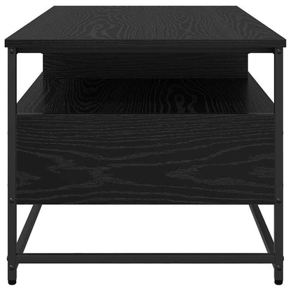 Salontafel met lade Zwart eiken 100 x 51 x 45 cm Bewerkt hout