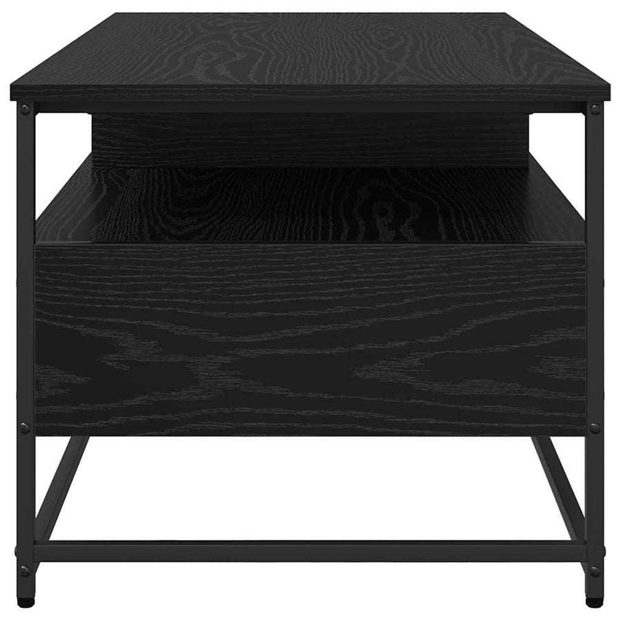 Salontafel met lade Zwart eiken 100 x 51 x 45 cm Bewerkt hout