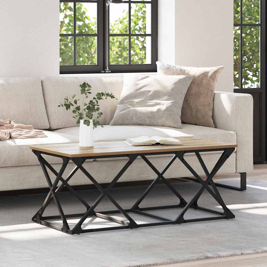 Salontafel artisanaal eikenkleurig 100 x 49 x 40 cm