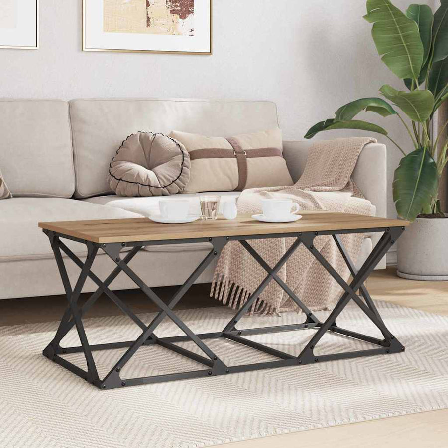 Salontafel artisanaal eikenkleurig 100 x 49 x 40 cm
