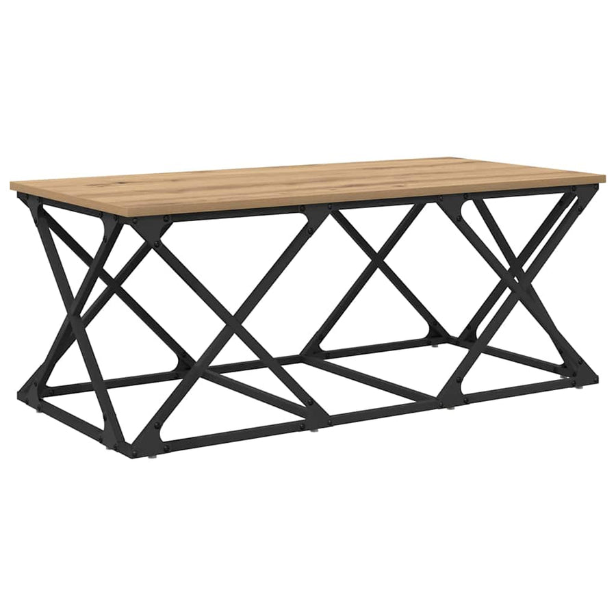 Salontafel artisanaal eikenkleurig 100 x 49 x 40 cm