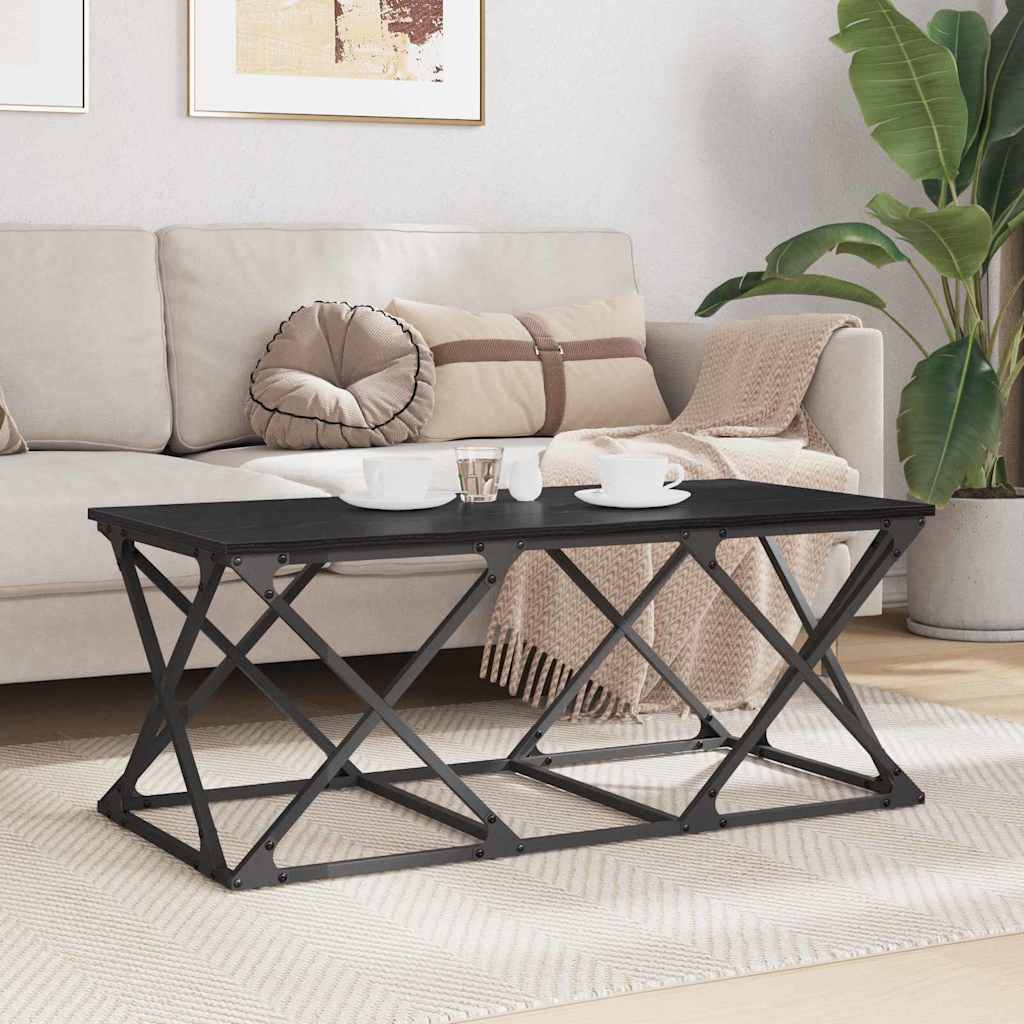 Salontafel Zwart eiken 100 x 49 x 40 cm Bewerkt hout