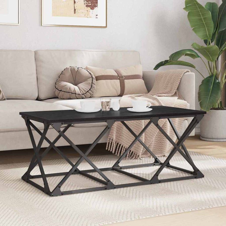 Salontafel Zwart eiken 100 x 49 x 40 cm Bewerkt hout