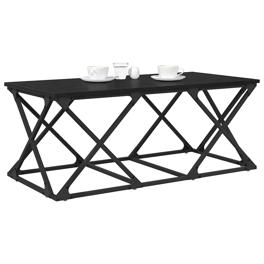 Salontafel Zwart eiken 100 x 49 x 40 cm Bewerkt hout