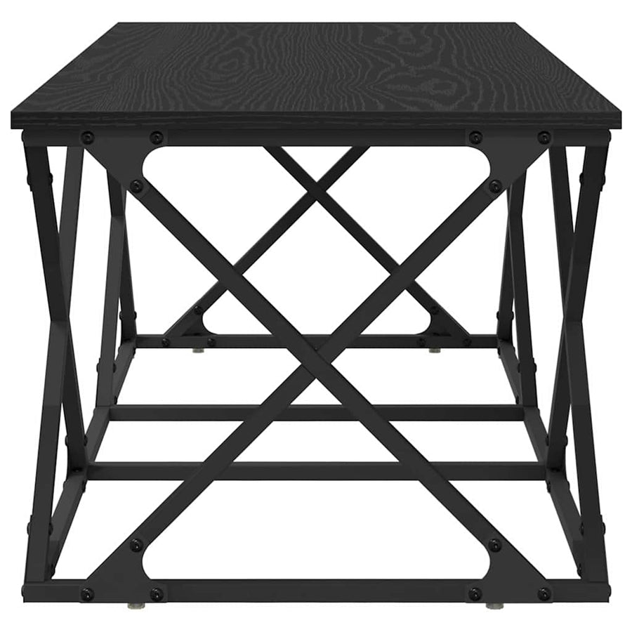 Salontafel Zwart eiken 100 x 49 x 40 cm Bewerkt hout