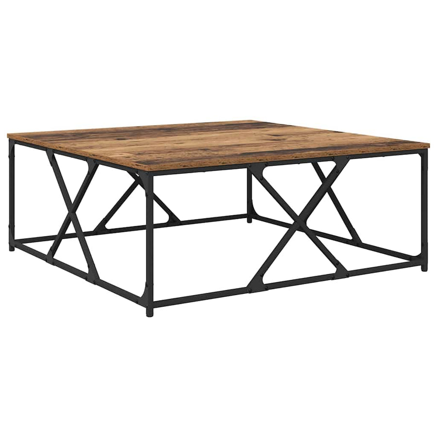 Salontafel Oud hout 100 x 100 x 40 cm Bewerkt hout