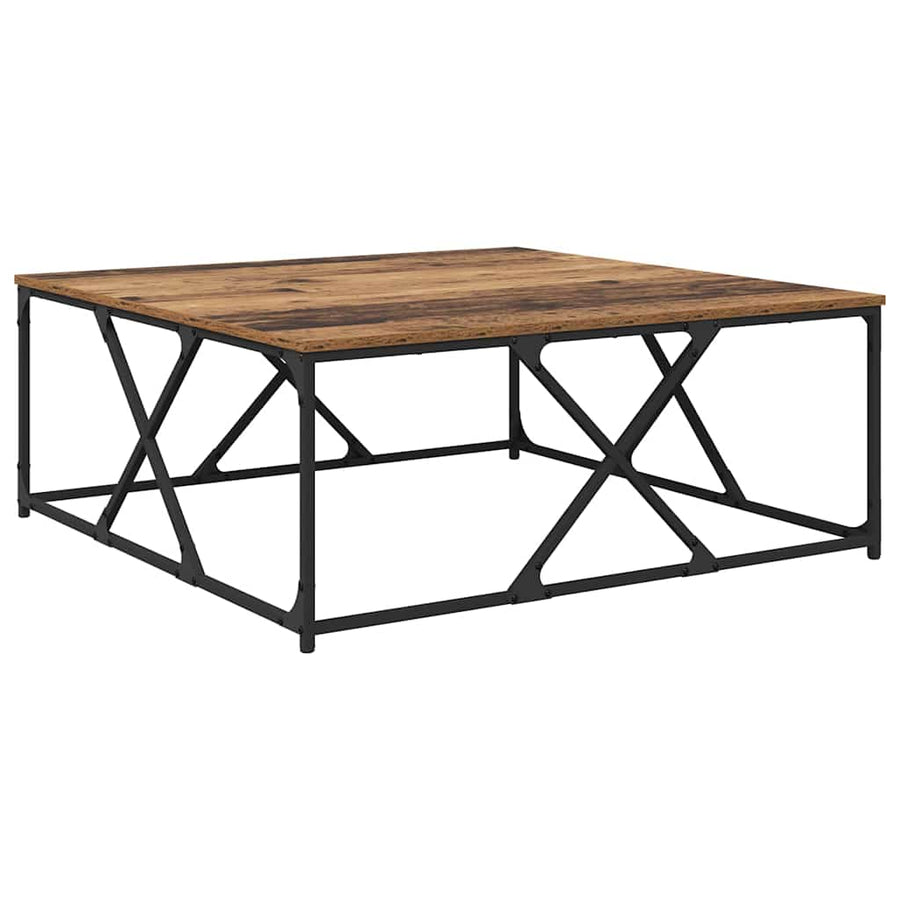 Salontafel Oud hout 100 x 100 x 40 cm Bewerkt hout