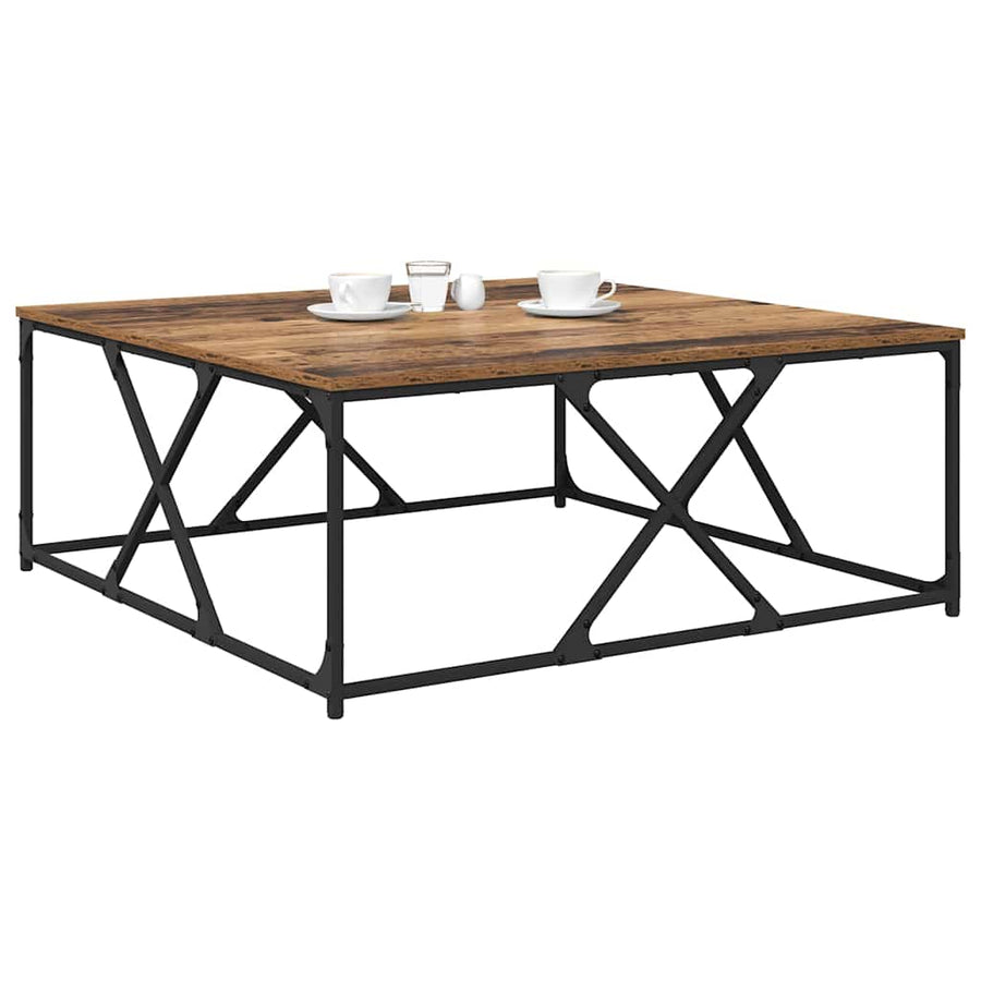 Salontafel Oud hout 100 x 100 x 40 cm Bewerkt hout