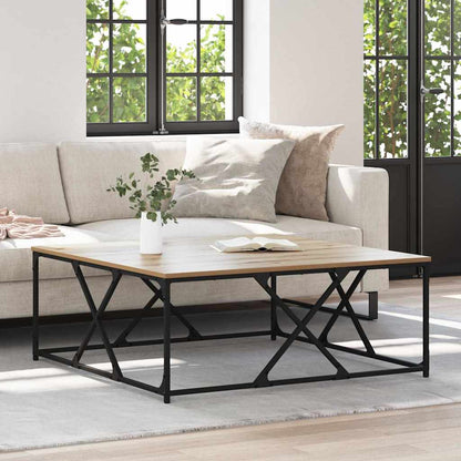 Salontafel artisanaal eikenkleurig 100 x 100 x 40 cm
