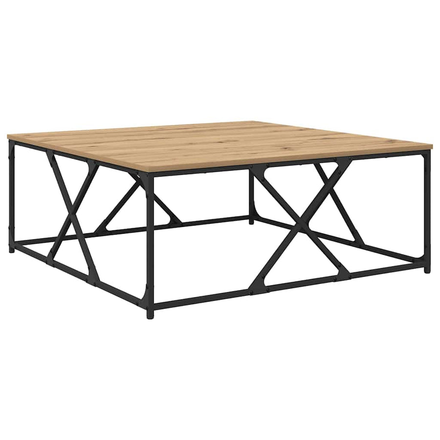 Salontafel artisanaal eikenkleurig 100 x 100 x 40 cm