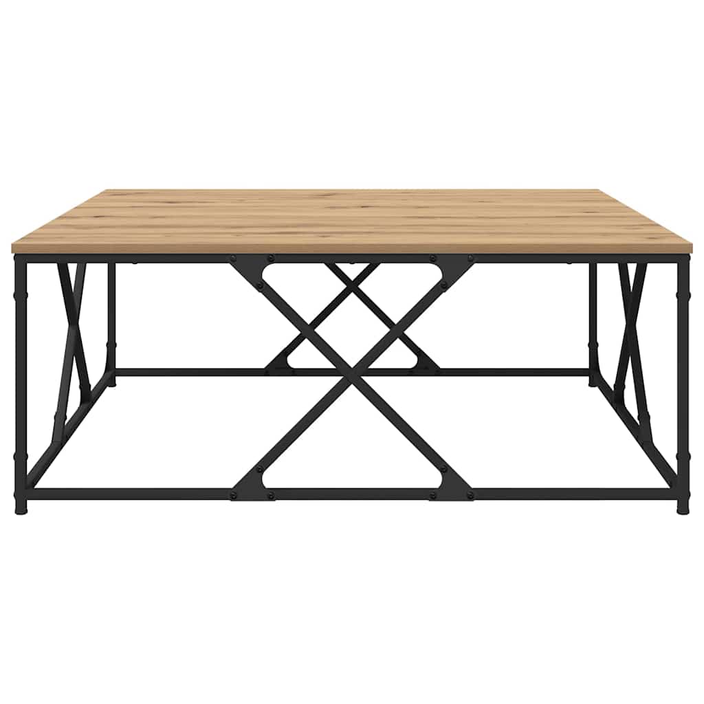 Salontafel artisanaal eikenkleurig 100 x 100 x 40 cm