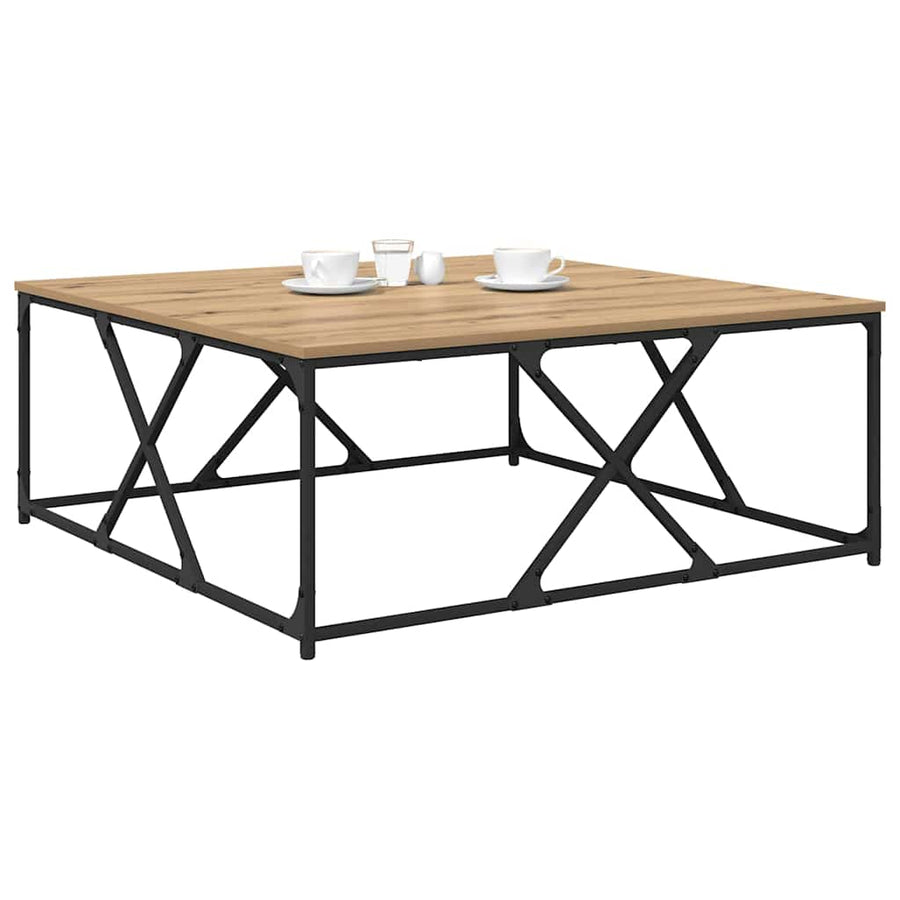 Salontafel artisanaal eikenkleurig 100 x 100 x 40 cm