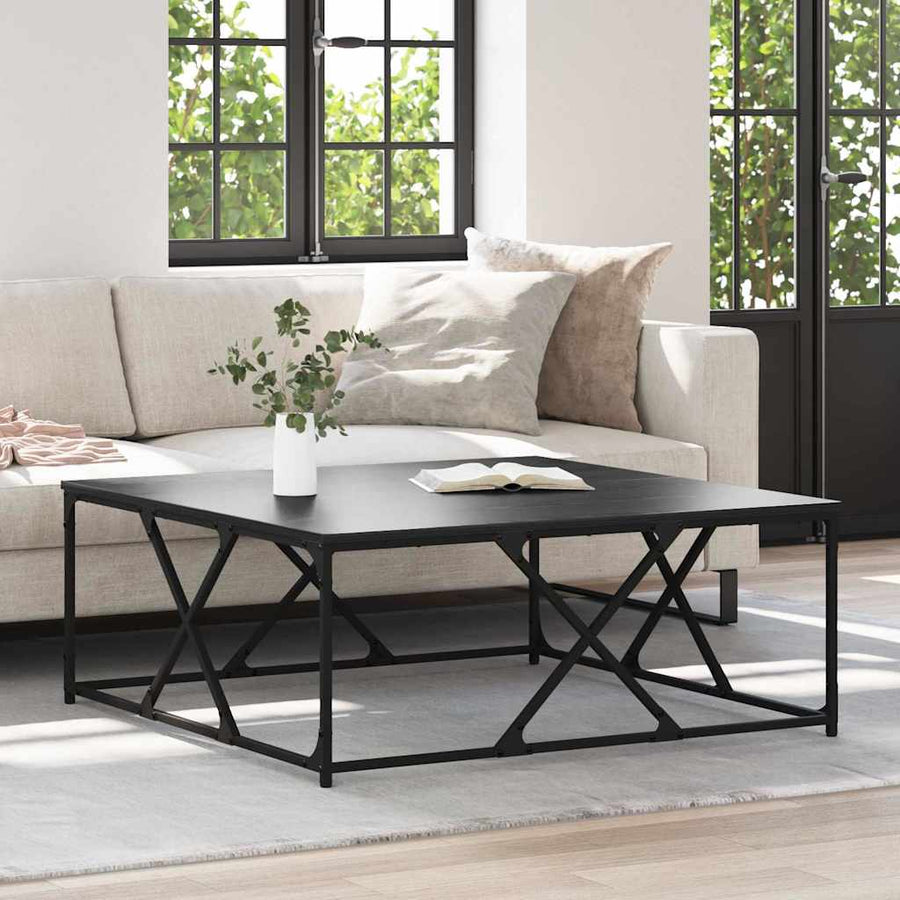 Salontafel Zwart eiken 100 x 100 x 40 cm Bewerkt hout