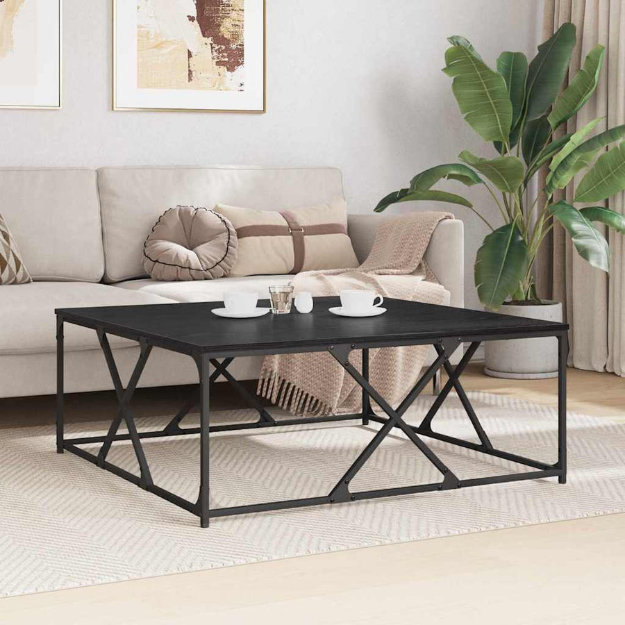 Salontafel Zwart eiken 100 x 100 x 40 cm Bewerkt hout