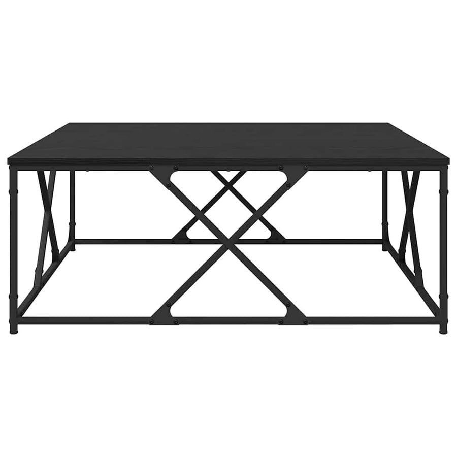 Salontafel Zwart eiken 100 x 100 x 40 cm Bewerkt hout
