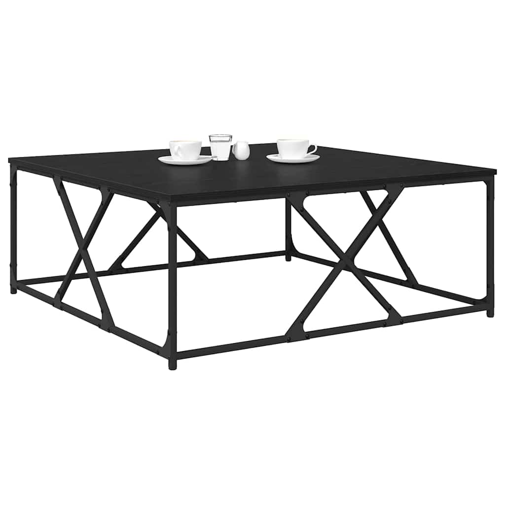 Salontafel Zwart eiken 100 x 100 x 40 cm Bewerkt hout