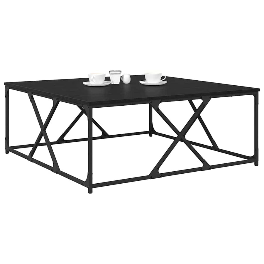 Salontafel Zwart eiken 100 x 100 x 40 cm Bewerkt hout