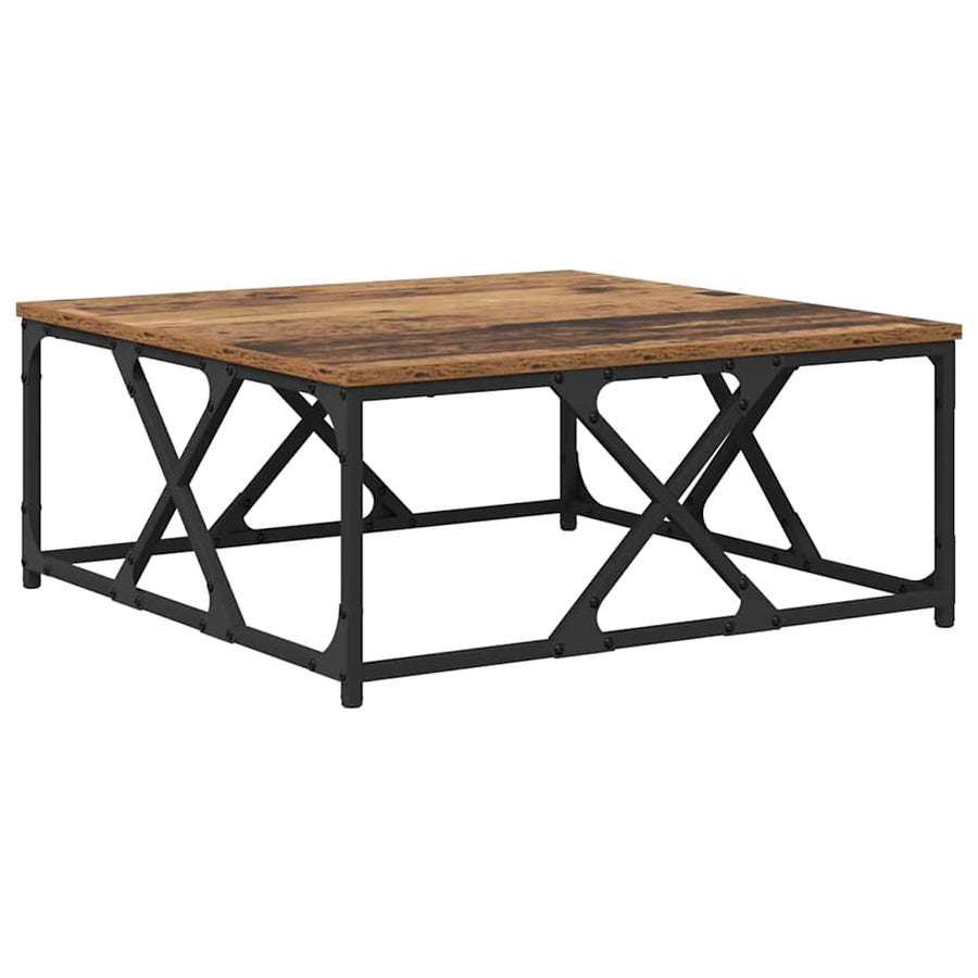 Salontafel Oud hout 70 x 70 x 30 cm Bewerkt hout
