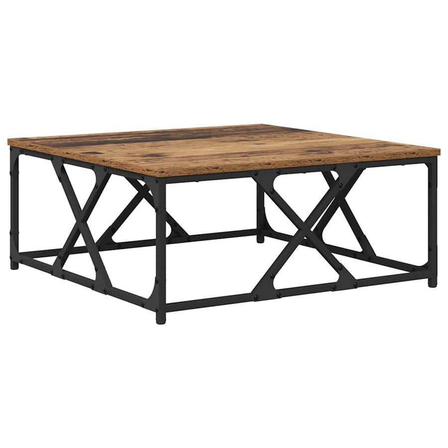 Salontafel Oud hout 70 x 70 x 30 cm Bewerkt hout
