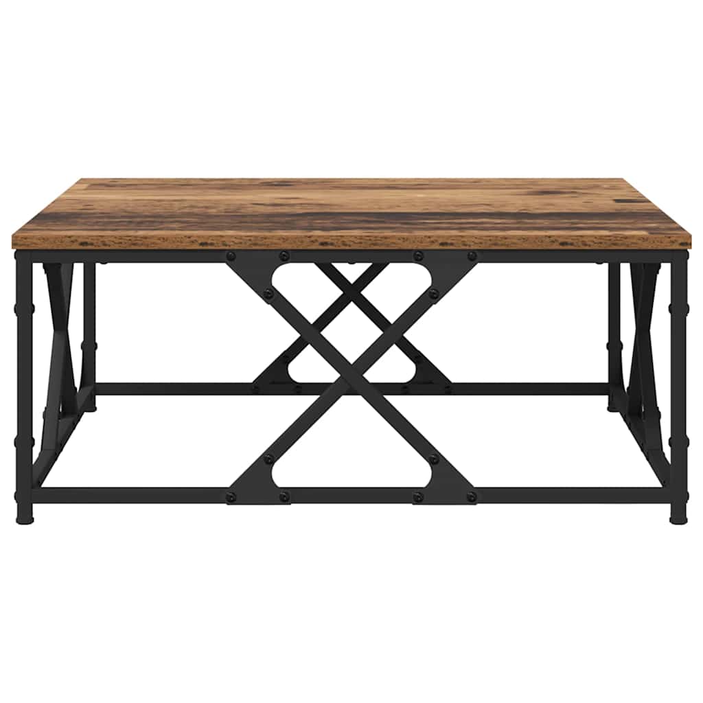 Salontafel Oud hout 70 x 70 x 30 cm Bewerkt hout