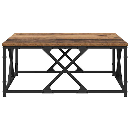 Salontafel Oud hout 70 x 70 x 30 cm Bewerkt hout