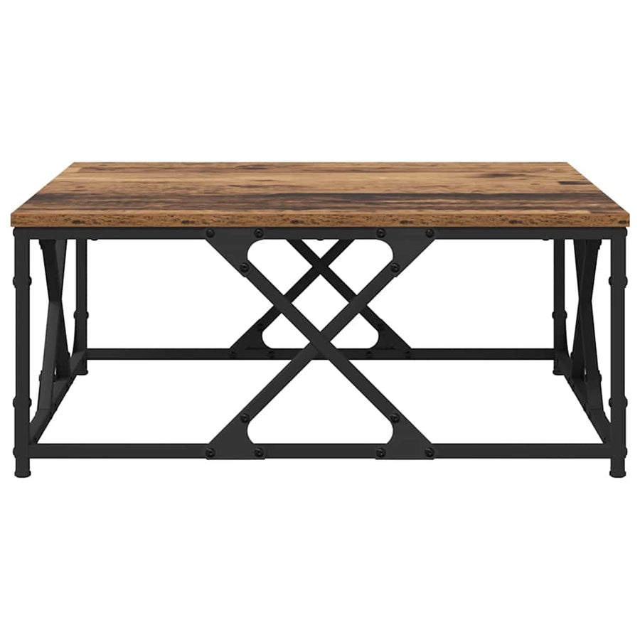 Salontafel Oud hout 70 x 70 x 30 cm Bewerkt hout