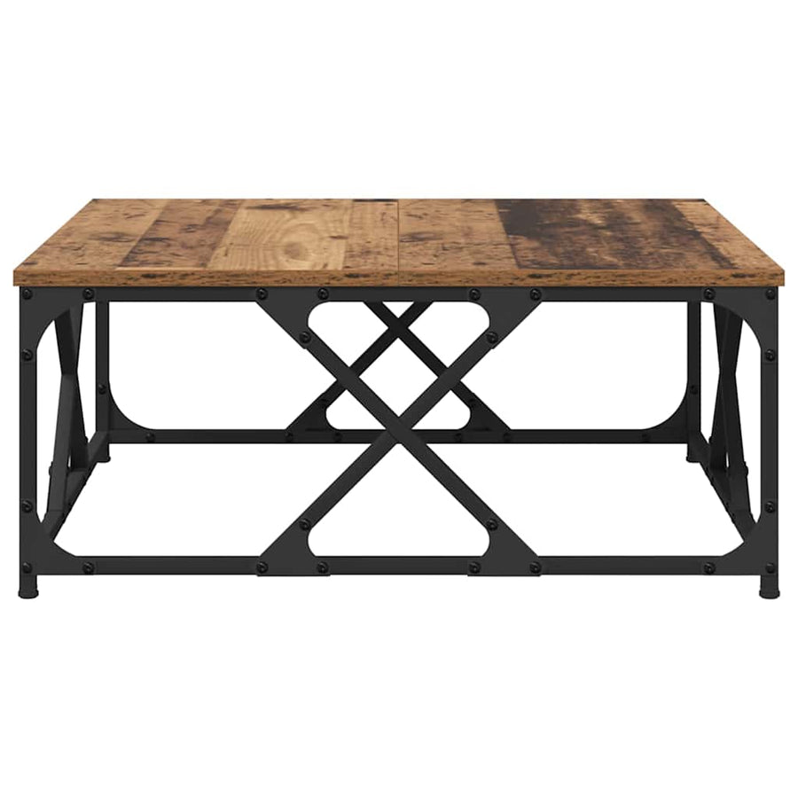 Salontafel Oud hout 70 x 70 x 30 cm Bewerkt hout