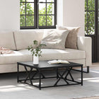 Coffee Table Black Oak 70 x 70 x 30 cm Engineered Wood