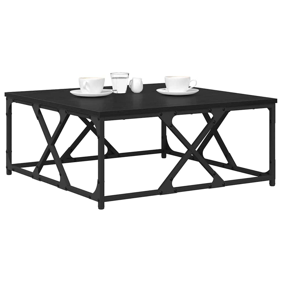 Salontafel Zwart eiken 70 x 70 x 30 cm Bewerkt hout