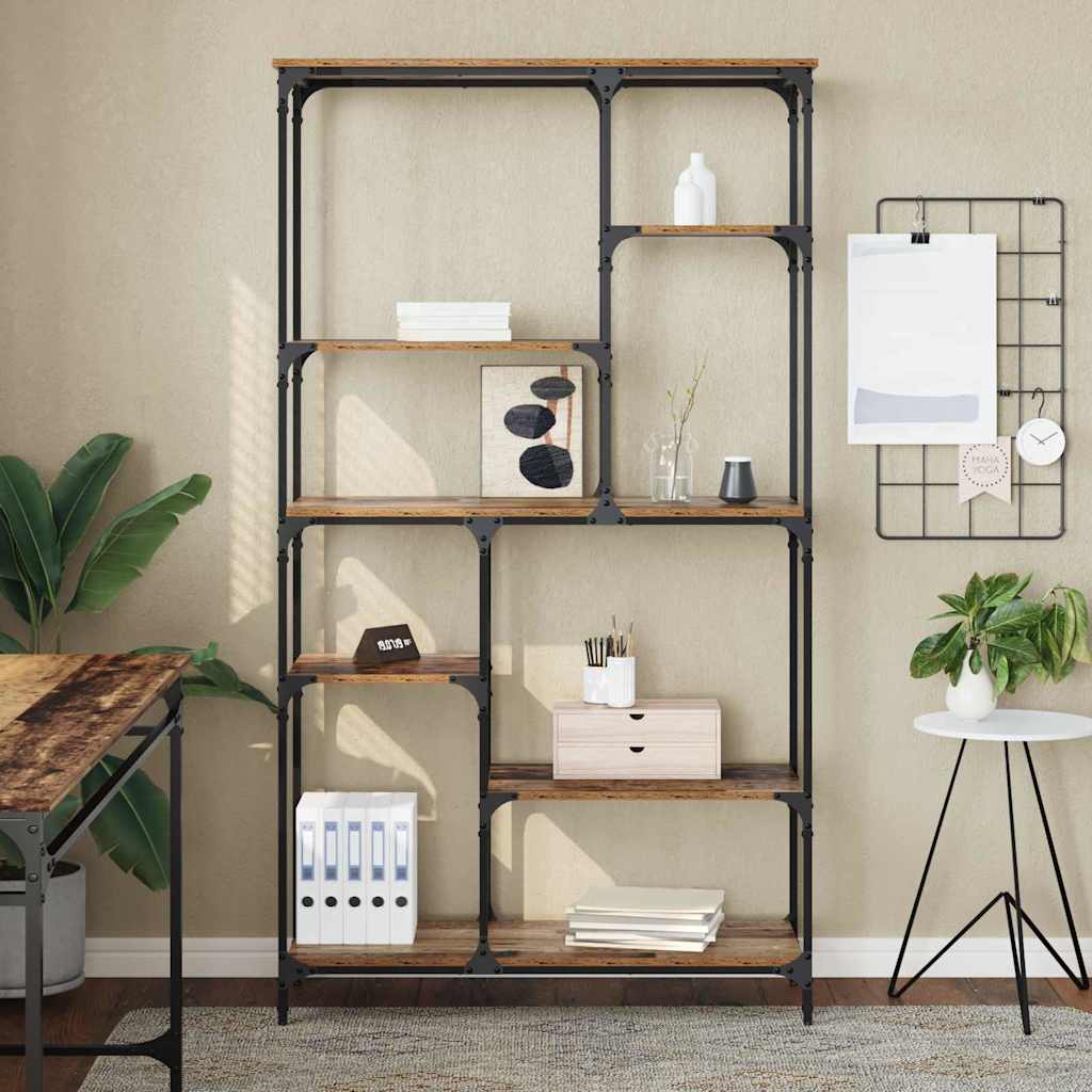 Boekenkast Oudhout 99 x 35,5 x 176 cm Bewerkt hout
